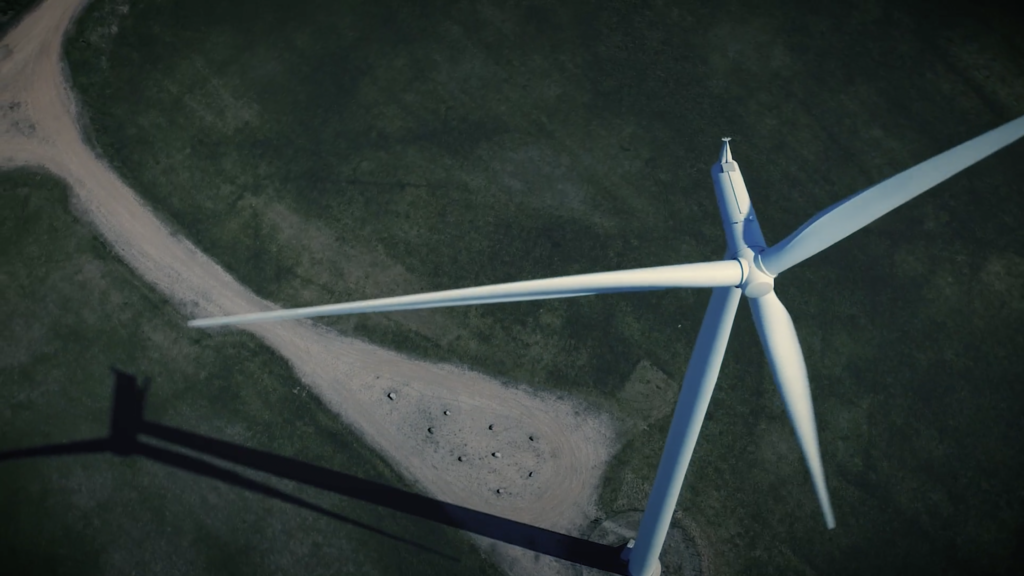 Wind turbine seen from above